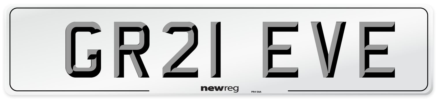 GR21 EVE Number Plate from New Reg